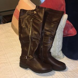 NWOT - Brown Riding Boots - 8.5 Wide Calf